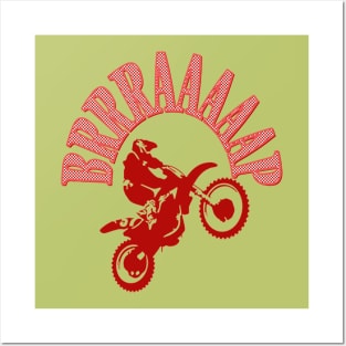 Brrraaaaap Dirtbike Motocross Design In Red Posters and Art